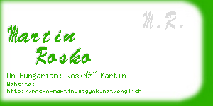 martin rosko business card